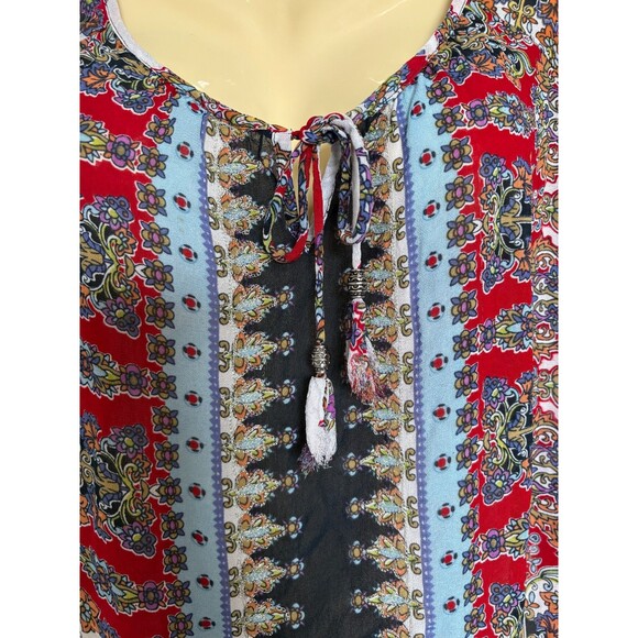 Y2k Bila beachy Boho L blouse festival peasant sheer India - Picture 2 of 6